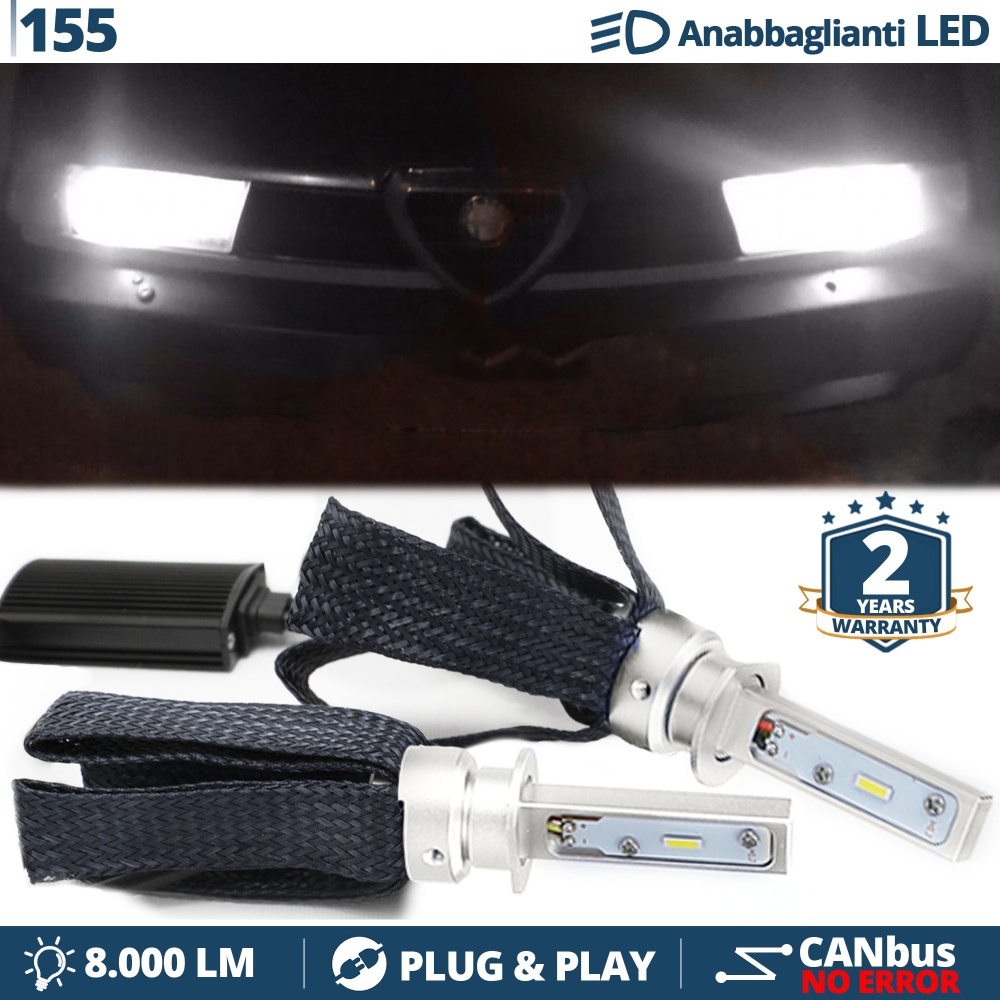 Kit LED H1 para Alfa Romeo 155 Luces de Cruce CANbus | Bombillas LED 6500K 8000LM