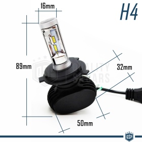 Kit Bombillas LED H4 Luces de CRUCE + CARRETERA para Alfa Romeo 33, 75 | CANbus NO Errores | 6500K Luz Blanca 8000LM