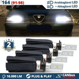 Luces de CRUCE + CARRETERA LED para Alfa Romeo 164 Facelift | Conversión Luz Blanca 6500K, CANbus