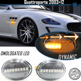 Intermitentes LED Secuenciales Homologados para MASERATI QUATTROPORTE V, CANBUS No Error, Homologados, Lente Blanca, Plug & Play