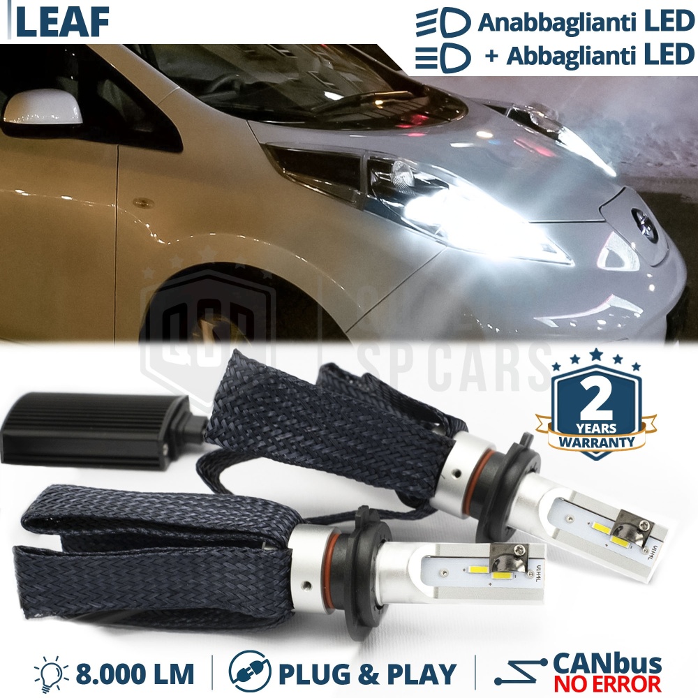 Kit LED H4 para NISSAN LEAF 10-17 Luces de Cruce + Carretera | 6500K 8000LM CANbus