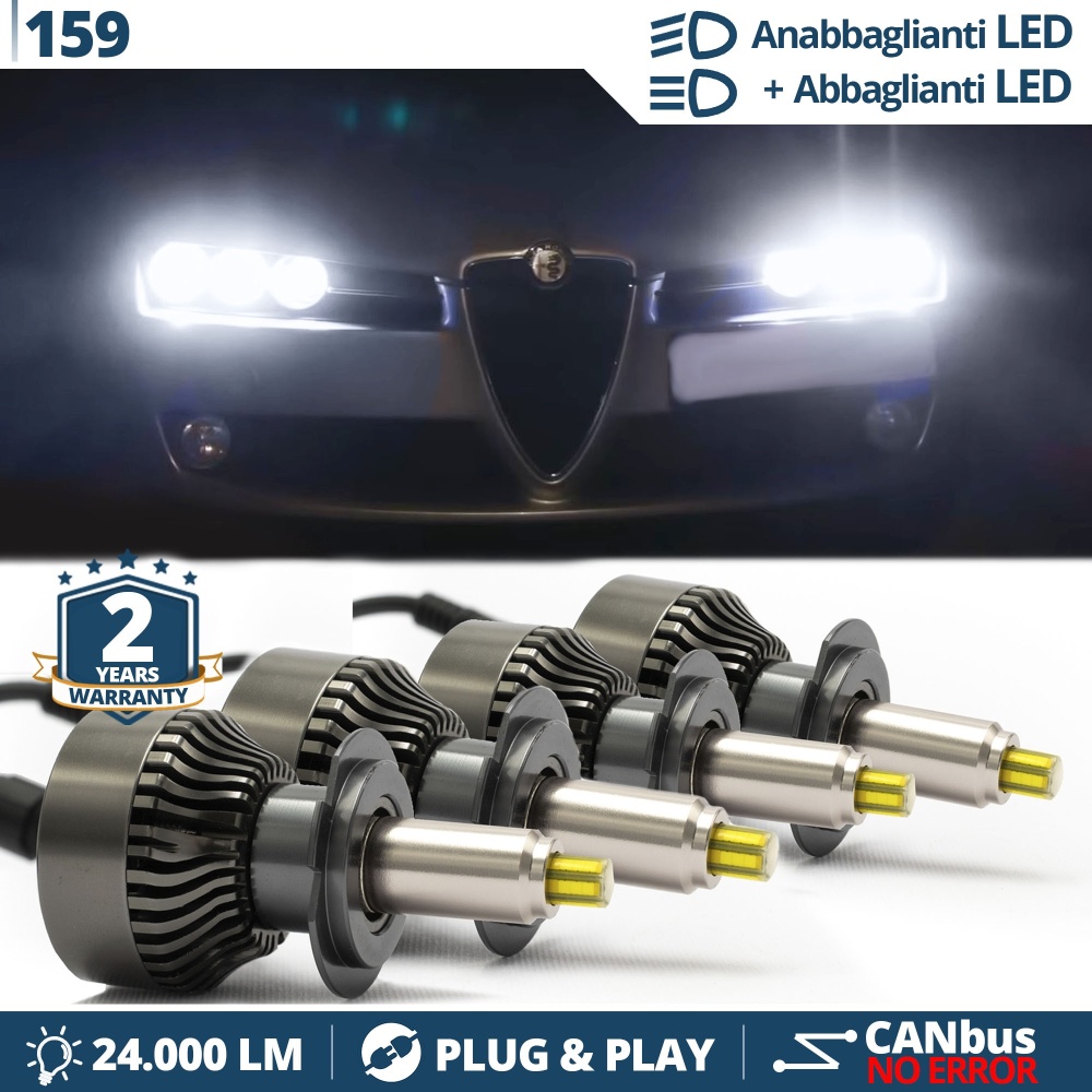 Kit LED ANABBAGLIANTI + ABBAGLIANTI per Alfa Romeo 159 | CANbus, 6500K Luce Bianca
