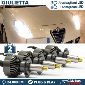 Kit LED LUCES DE CRUCE + CARRETERA para Alfa Romeo GIULIETTA (10-18) | CANbus, Luz Blaca 6500K
