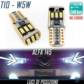 Luci di Posizione LED per Alfa Romeo 145 | 2 Lampadine T10 W5W 6500K Bianco Ghiaccio | 100% CANBUS