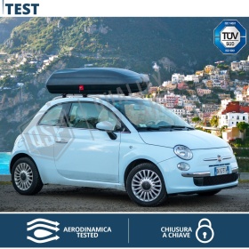 Cofre de techo para Coche, Portaequipajes de Viaje, Efecto Fibra de Carbono Negro, TÜV APROBADO y CERTIFICAD
