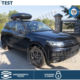 Cofre de techo para Coche, Portaequipajes de Viaje, Efecto Fibra de Carbono Negro, TÜV APROBADO y CERTIFICAD