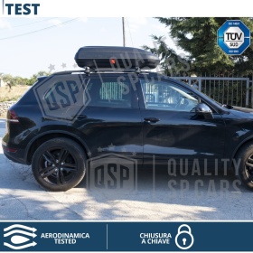 Cofre de techo para Coche, Portaequipajes de Viaje, Efecto Fibra de Carbono Negro, TÜV APROBADO y CERTIFICAD