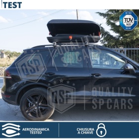 Cofre de techo para Coche, Portaequipajes de Viaje, Efecto Fibra de Carbono Negro, TÜV APROBADO y CERTIFICAD
