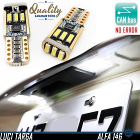 2x LED Matrícula para Alfa Romeo 146 (95-01) | Bombillas T10 W5W 6500K Blanco Frío, 100% CANBUS No Error