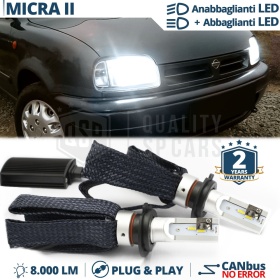 Kit LED H4 para NISSAN MICRA 2 K11 Luces de Cruce + Carretera | 6500K 8000LM CANbus