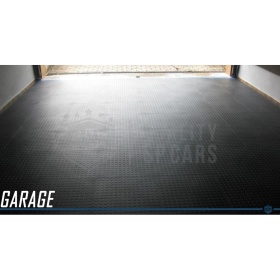 1 Tile 50x50 PVC Interlocking Garage Flooring, Black Polyvinyl High Resistance, MADE IN ITALY