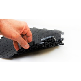 1 Tile 50x50 PVC Interlocking Garage Flooring, Black Polyvinyl High Resistance, MADE IN ITALY