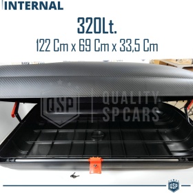 Cofre de techo para Coche, Portaequipajes de Viaje Para Audi A1-A2-A3-TT Efecto Fibra de Carbono Negro, TÜV APROBADO y CERTIFICAD