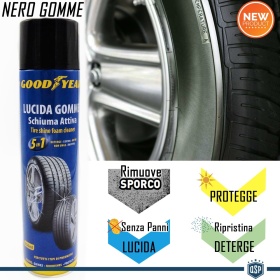 Limpiador Neumáticos Profesional GOODYEAR ESPUMA Activa | Limpia y Renueva Neumáticos Larga Duración | 650ML