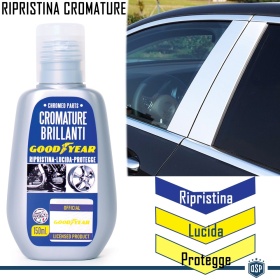 Limpiador Cromados Profesional GOODYEAR | Reparador Arañazos | Larga duración | Para Ruedas y Piezas Cromadas | 150ML