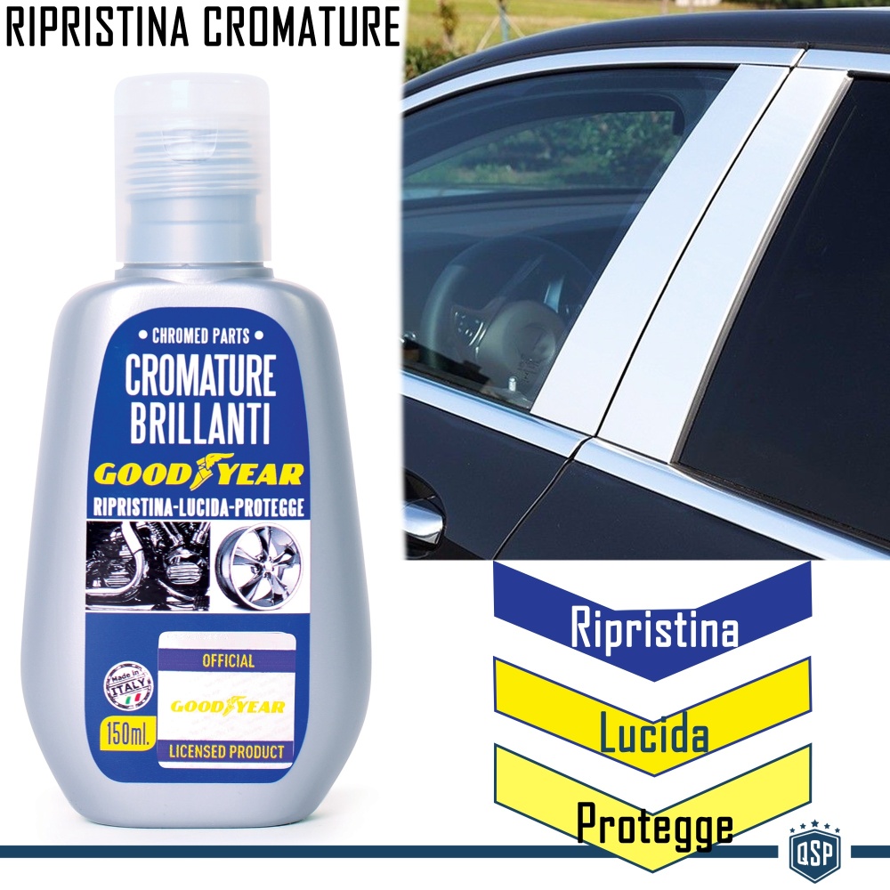 Limpiador Cromados Profesional GOODYEAR | Reparador Arañazos | Larga duración | Para Ruedas y Piezas Cromadas | 150ML Limpiador Cromados Profesional GOODYEAR | Reparador Arañazos | Larga duración | Para Ruedas y Piezas Cromadas | 150ML