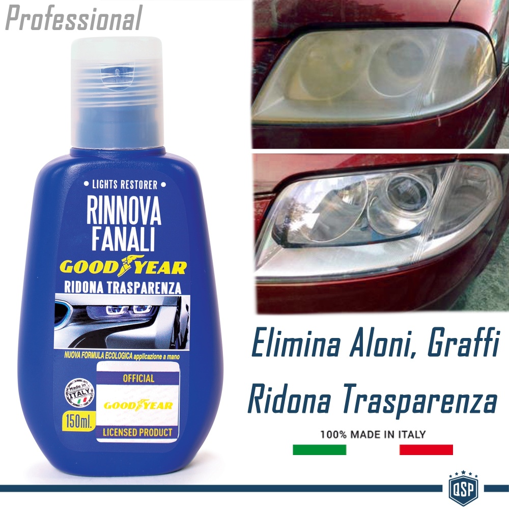 Restaurador de Faros Profesional GOODYEAR | Reparador Arañazos | MADE IN ITALY 150ML Restaurador de Faros Profesional GOODYEAR | Reparador Arañazos | MADE IN ITALY 150ML