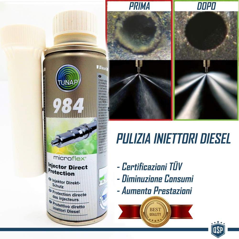 Pulizia e Protezione Iniettori Diesel Additivo Professionale TAGLIANDO TUNAP 984 | Certificazioni TÜV | MADE IN GERMANY Pulizia e Protezione Iniettori Diesel Additivo Professionale TAGLIANDO TUNAP 984 | Certificazioni TÜV | MADE IN GERMANY