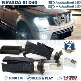 Kit LED H4 para NISSAN NAVARA 3 D40 Luces de Cruce + Carretera | 6500K 8000LM CANbus
