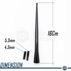 Universal Antenne Auto Kurz Stab Antenne 16 CM Dachantenne Schwarzes Aluminium AM-FM-DAB+ Empfang