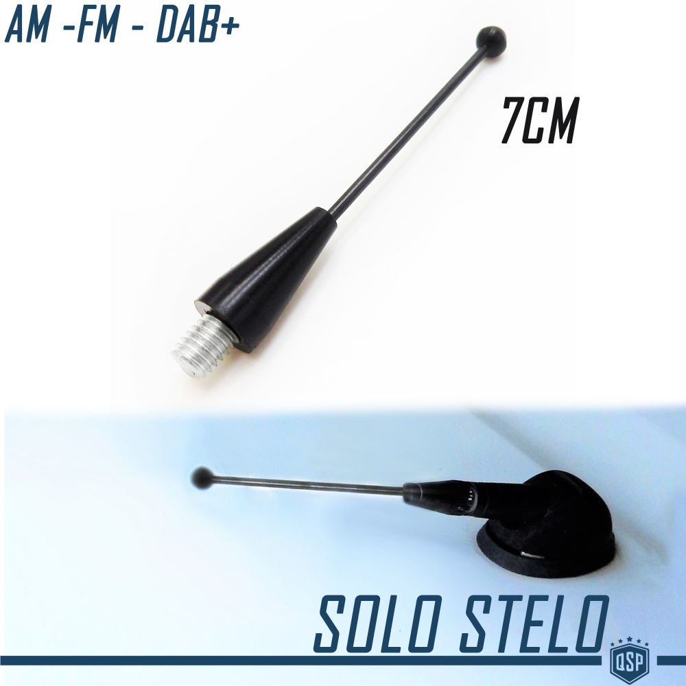 Screw Aerial Car Antenna 7 CM Alluminium Black, Compatible with thread between 5 / 6mm, AM-FM-DAB+ Radio Reception Screw Aerial Car Antenna 7 CM Alluminium Black, Compatible with thread between 5 / 6mm, AM-FM-DAB+ Radio Reception