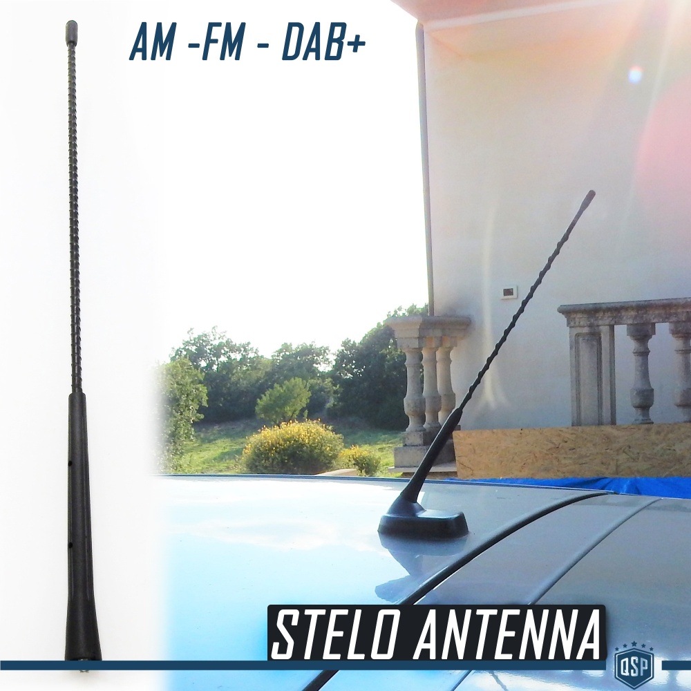 Replacemente Screw Aerial Car Antenna 41CM in Abs Black, Compatible with thread between 5 / 6mm, AM-FM-DAB+ Radio Reception Replacemente Screw Aerial Car Antenna 41CM in Abs Black, Compatible with thread between 5 / 6mm, AM-FM-DAB+ Radio Reception