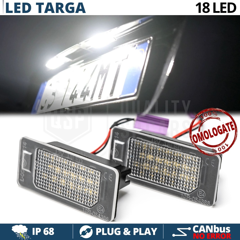 2 Luces de Matricula LED para Volkswagen CANBUS 18 LED 6.500K BLANCO FRIO Plug & Play 2 Luces de Matricula LED para Volkswagen CANBUS 18 LED 6.500K BLANCO FRIO Plug & Play