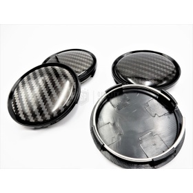 X4 TAPAS 75mm, Tapabujes de ABS Negro Fibra de Carbon de Calidad PARA Centro de llantas de aleación Mercedes Clase A, B, C, E, S, SL, SLK, ML, GL, GLA, GLK, GLS, CLA, CLS, CLK