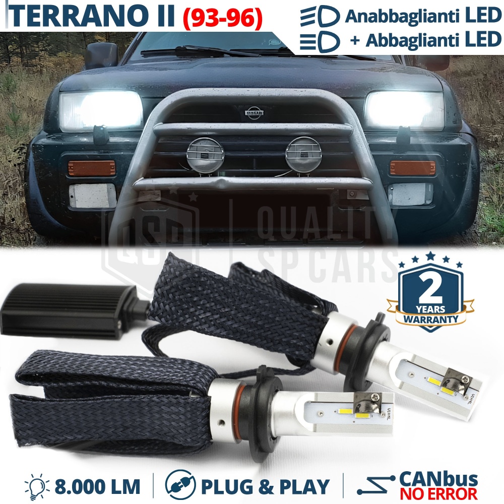 Kit LED H4 para NISSAN TERRANO 2 Luces de Cruce + Carretera | 6500K 8000LM CANbus