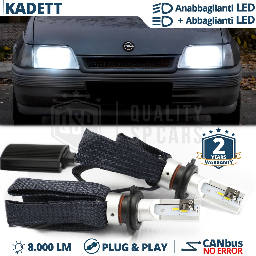 Kit LED H4 para OPEL KADETT 84-94 Luces de Cruce + Carretera | 6500K 8000LM CANbus