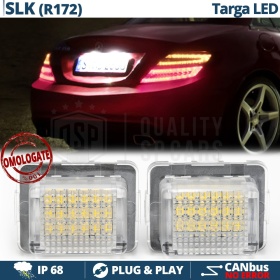 Kit Placche Complete Luci Targa Led per Mercedes SLK R172, Canbus 18 Led 6.500K, Plug & Play