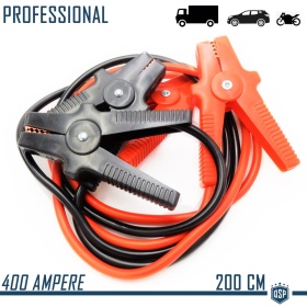 Cables Arranque Bateria Profesionales Coches, Moto, Camiones | 400 Amperios 200 Cm 12-24v