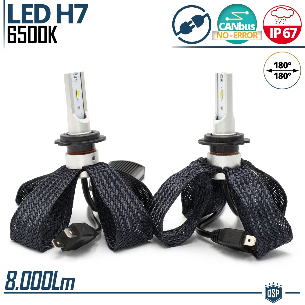 Kit LED H7 con GRADUACIÓN AJUSTABLE | 6500K 8000LM | CANbus SIN ERROR, Plug & Play