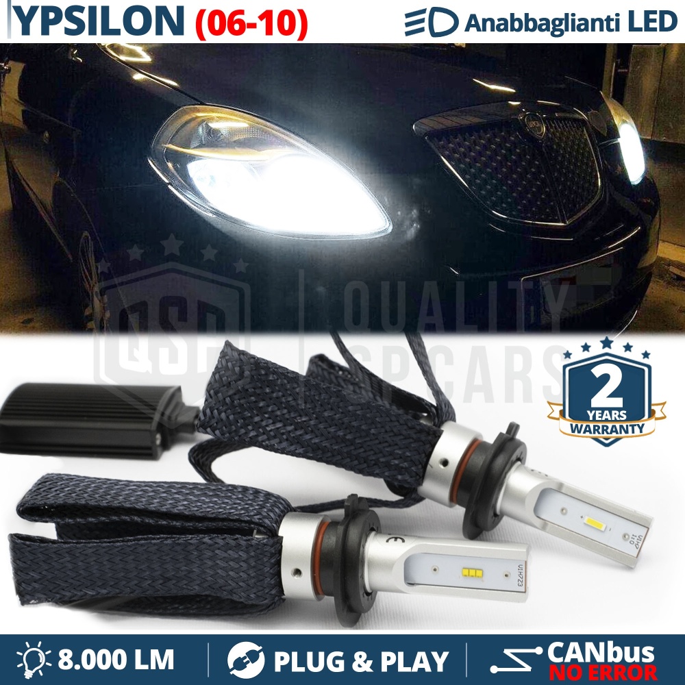 Kit LED H7 para Lancia Ypsilon 843 (06-10) Luces de Cruce CANbus | 6500K Blanco Frío 8000LM