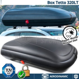 Cofre de techo para Coche, Portaequipajes de Viaje Para Seat Efecto Fibra de Carbono Negro, TÜV APROBADO y CERTIFICAD