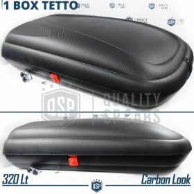 Cofre de techo para Coche, Portaequipajes de Viaje Para Seat Efecto Fibra de Carbono Negro, TÜV APROBADO y CERTIFICAD