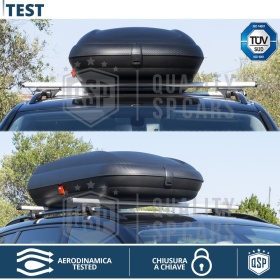 Cofre de techo para Coche, Portaequipajes de Viaje Para Seat Efecto Fibra de Carbono Negro, TÜV APROBADO y CERTIFICAD