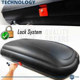 Cofre de techo para Coche, Portaequipajes de Viaje Para Seat Efecto Fibra de Carbono Negro, TÜV APROBADO y CERTIFICAD