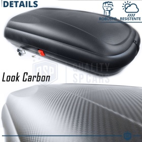 Cofre de techo para Coche, Portaequipajes de Viaje Para Seat Efecto Fibra de Carbono Negro, TÜV APROBADO y CERTIFICAD