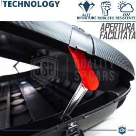 Cofre de techo para Coche, Portaequipajes de Viaje Para Seat Efecto Fibra de Carbono Negro, TÜV APROBADO y CERTIFICAD