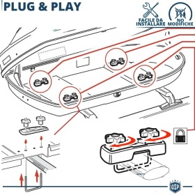 Cofre de techo para Coche, Portaequipajes de Viaje Para Seat Efecto Fibra de Carbono Negro, TÜV APROBADO y CERTIFICAD