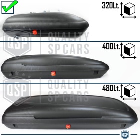 Cofre de techo para Coche, Portaequipajes de Viaje Para Seat Efecto Fibra de Carbono Negro, TÜV APROBADO y CERTIFICAD