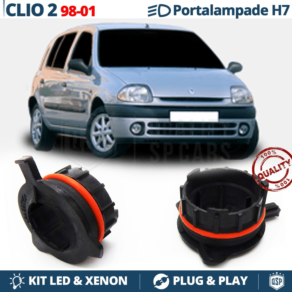 2 Adaptatores del Retenedor Soporte Bombilla para RENAULT CLIO 2 (98-01) para Montaje KIT LED 2 Adaptatores del Retenedor Soporte Bombilla para RENAULT CLIO 2 (98-01) para Montaje KIT LED