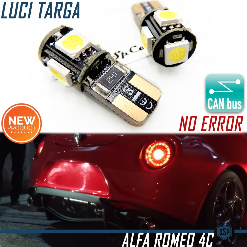 2x Luces LED Matrícula para Alfa Romeo 4C (13-19) | Bombillas T10 W5W 6500K Blanco Frío, 100% CANBUS No Errores 2x Luces LED Matrícula para Alfa Romeo 4C (13-19) | Bombillas T10 W5W 6500K Blanco Frío, 100% CANBUS No Errores