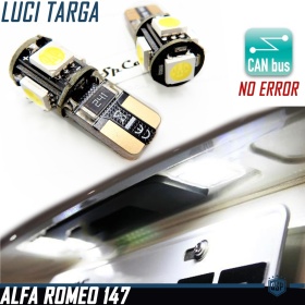 2x Bombillas LED Matrícula para Alfa Romeo 147 (00-05), T10 W5W 6500K Blanco Frío, 100% CANBUS No Errores