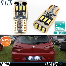 2x Bombillas LED Matrícula para Alfa Romeo 147 Facelift (2005-2010), T10 W5W  6500K Blanco Frío, 100% CANBUS No Error