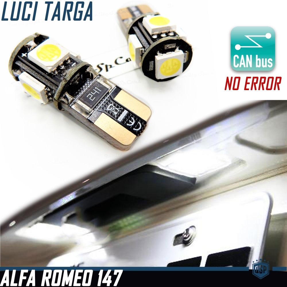 2x Bombillas LED Matrícula para Alfa Romeo 147 Facelift (05-10), T10 W5W 6500K Blanco Frío, 100% CANBUS No Errores 2x Bombillas LED Matrícula para Alfa Romeo 147 Facelift (05-10), T10 W5W 6500K Blanco Frío, 100% CANBUS No Errores