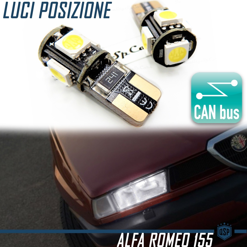 2x Bombillas LED Posición para Alfa Romeo 155 | T10 W5W 6500K Blanco FRÍO | CANBUS No Errores 2x Bombillas LED Posición para Alfa Romeo 155 | T10 W5W 6500K Blanco FRÍO | CANBUS No Errores