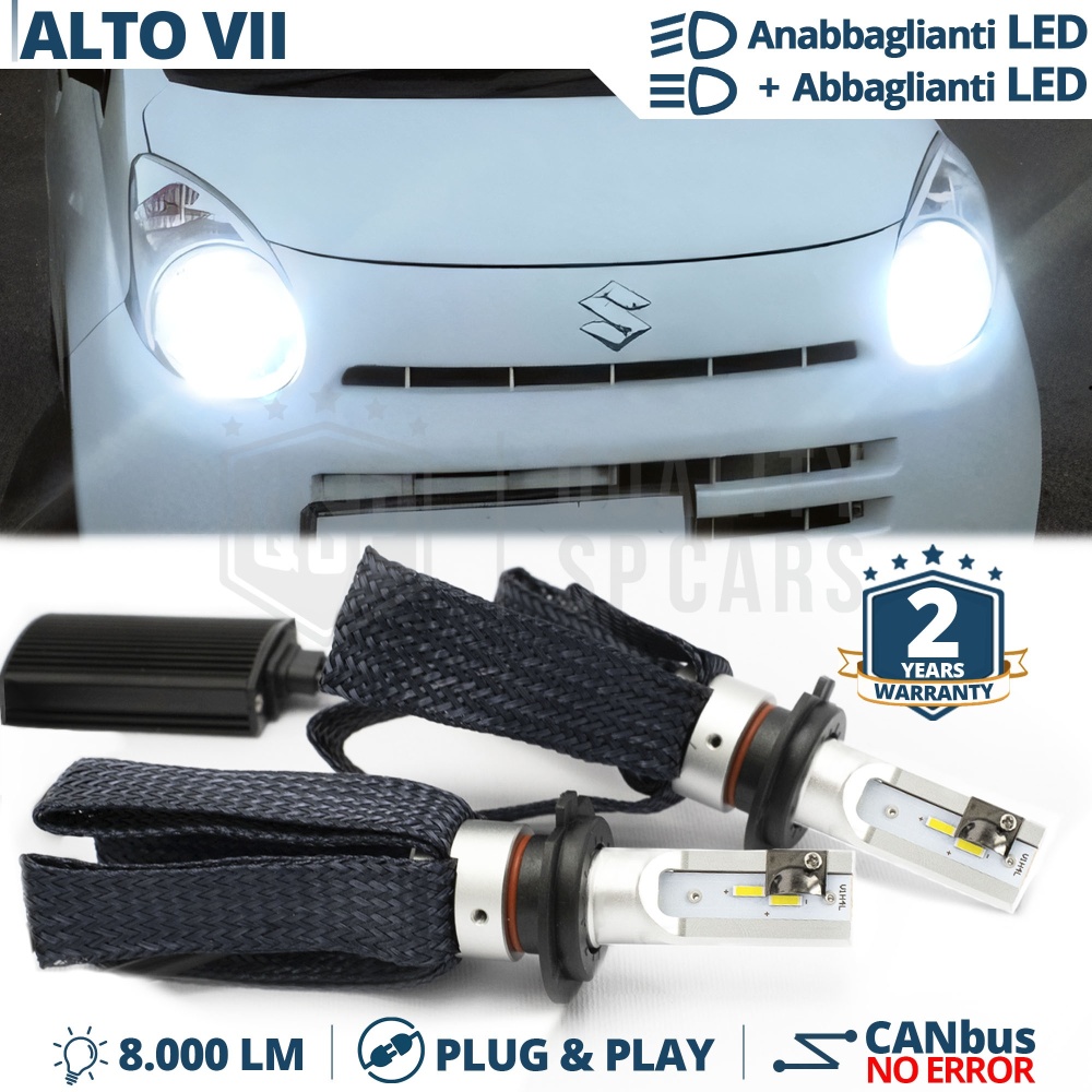 Kit LED H4 para SUZUKI ALTO 7 08-14 Luces de Cruce + Carretera | 6500K 8000LM CANbus