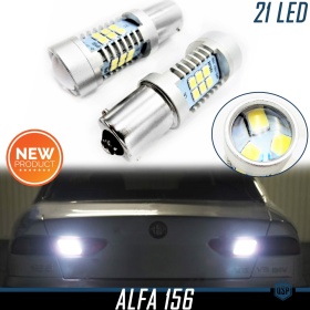 2x Luces de Marcha Atrás para Alfa Romeo 156 (97-07), LED P21W - BA15S, con LENTE 3D 21 Led 6500K Luz Blanca, CANBUS